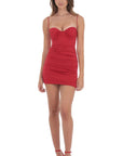 Lucy in the Sky Corset Dress in Red
