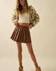 Mona Pleated Leather Skirt