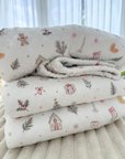 A Cottage Christmas Icons Quilted Hoodie
