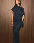 Estelle Lace Trim Satin Top