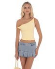 Lucy in the Sky Off Shoulder Twist Top in Yellow