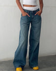 Vinnie Low Rise Wide Leg Denim Jeans