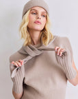 Merino Wool Triangle Scarf Soft Taupe