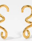 Squiggle Post Drop Steel Stud Drop Earrings