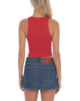 Lucy in the Sky V-Neck Twist Top in Red