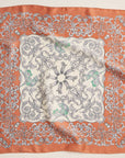 Baroque Print Silk-Texture Scarf – Elegant Square Scarf for Timeless Style