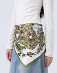 Floral Butterfly Silk Bandana – Elegant Nature Style