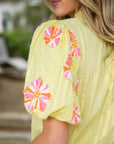 Fiona Pink Flower Embroidered Top