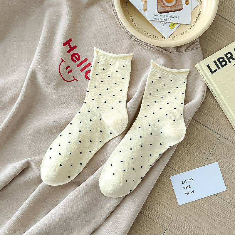 Polka Dot Rolled Socks