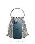 Kasee Small Crystal Top Handle Bag in Silver