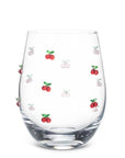 Stemless Wine Glass with Cherries