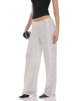 Lucy in the Sky Straight Sequin Pants in Silver