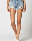 Miranda Vintage Wash Frayed Mom Shorts