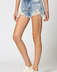 Miranda Vintage Wash Frayed Mom Shorts