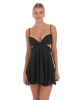 Lucy in The Sky Cutout Fit and Flare Dress in Black