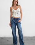 Streit Dark Denim Washed Low Rise Straight Leg Jeans