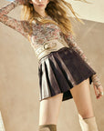Mona Pleated Leather Skirt - sanitystyle