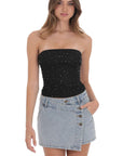 Lucy in the Sky Overlap Button Denim Skirt