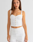 Bibi Buttondown Crop Tank