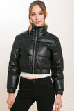 Suzy Faux Leather Puffer Jacket