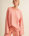 Striped Cotton Knit Oversized Top