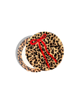 Hand-painted Leopard Bow Compact Mirror | Eco-Friendly