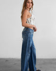 Streit Dark Denim Washed Low Rise Straight Leg Jeans
