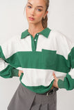 Elianna Oversized Stripe Polo Shirt