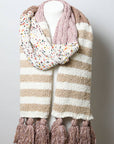 Boho Speckle Stripe Tassel Scarf
