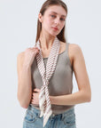 Striped Satin Silky Skinny Scarf