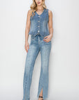 Holly High Rise Ankle Slit Jeans