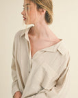 Alliya Stripe Gauze Buttondown