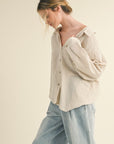 Alliya Stripe Gauze Buttondown