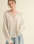 Alliya Stripe Gauze Buttondown