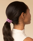 Ruched Lace Scrunchies 5pc Set - Cherry Lacquer & Dusty Pink