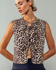 Leopard Print Padded Vest
