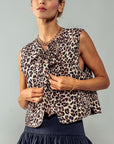 Leopard Print Padded Vest