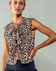Leopard Print Padded Vest