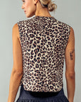 Leopard Print Padded Vest