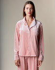 Corin Stripe Velvet Pajama Set
