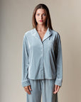 Corin Stripe Velvet Pajama Set