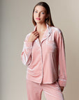 Corin Stripe Velvet Pajama Set