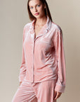 Corin Stripe Velvet Pajama Set