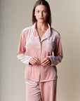 Corin Stripe Velvet Pajama Set