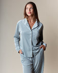 Corin Stripe Velvet Pajama Set