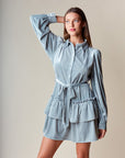 Evette Velvet Shirt Dress