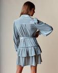Evette Velvet Shirt Dress