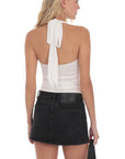 Lucy in the Sky Low Rise Denim Mini Skirt in Black