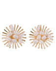 Sunburst Pearl Statement Stud Earrings
