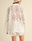 Floral Eyelet Pattern Shirt